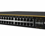 Peplink 48 Port SD Switch - 800W Power Budget - Front View - LAN, USB, Console